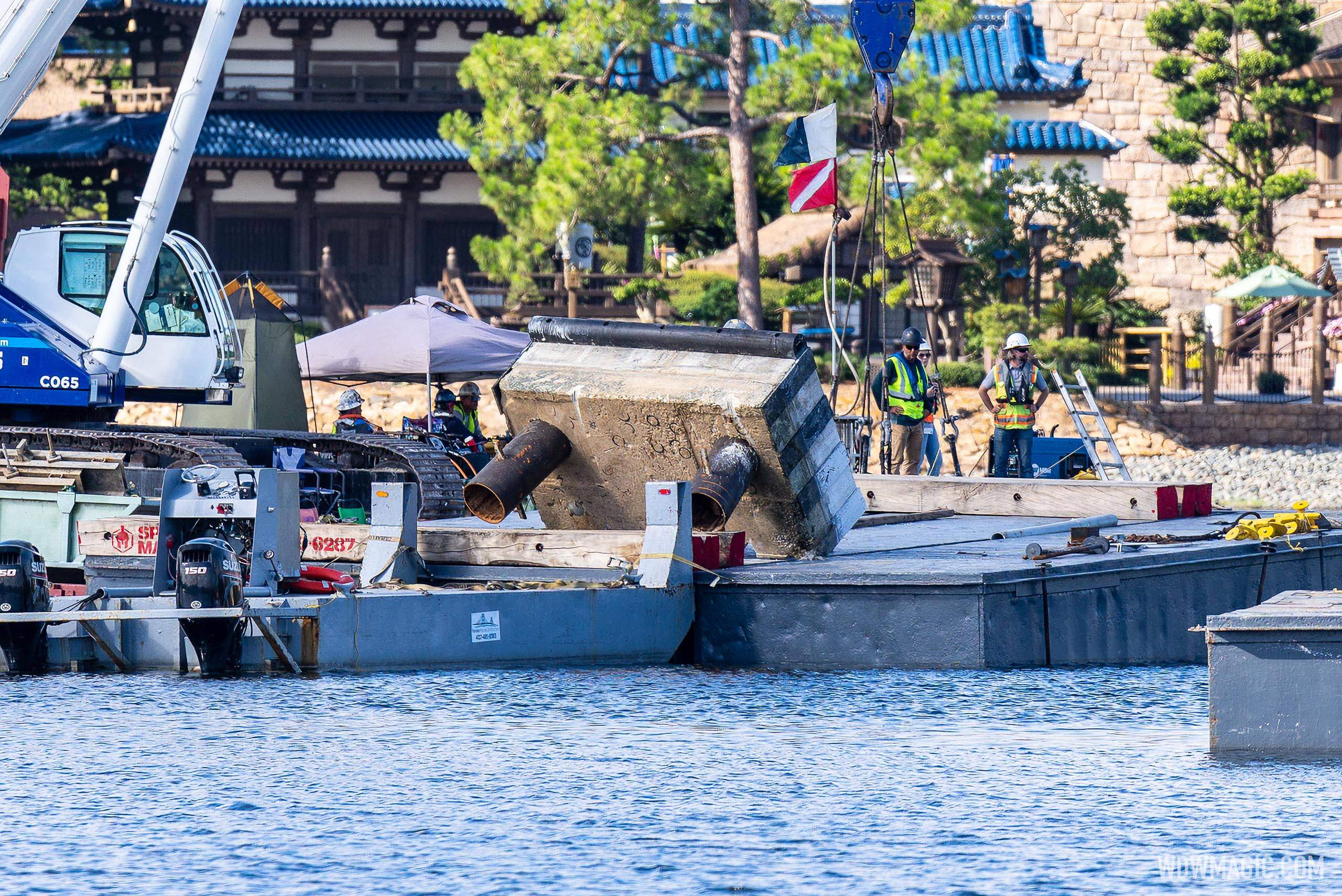Harmonious barge dock demolition
