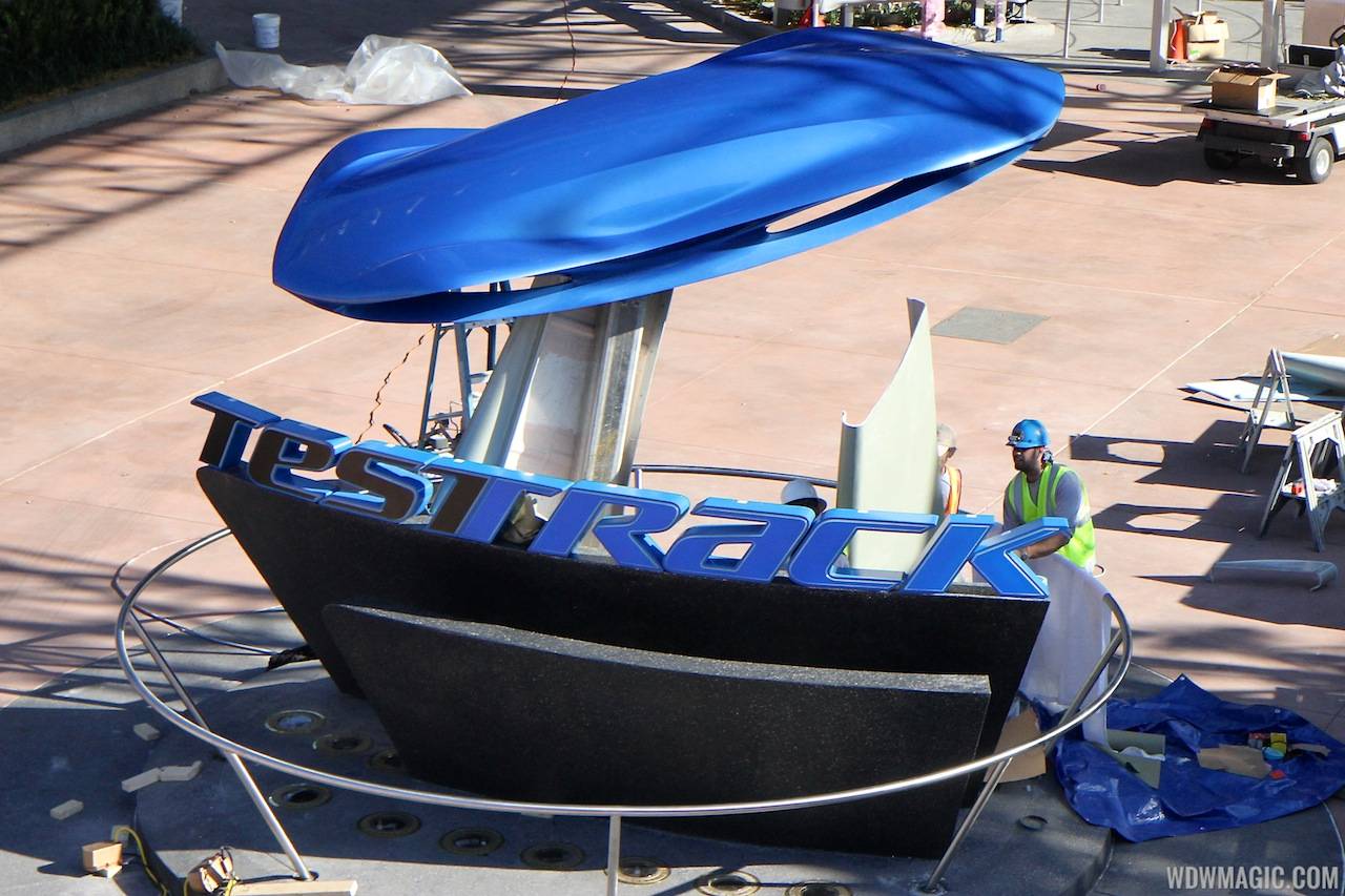 Test Track refurbishment pre-opening exterior