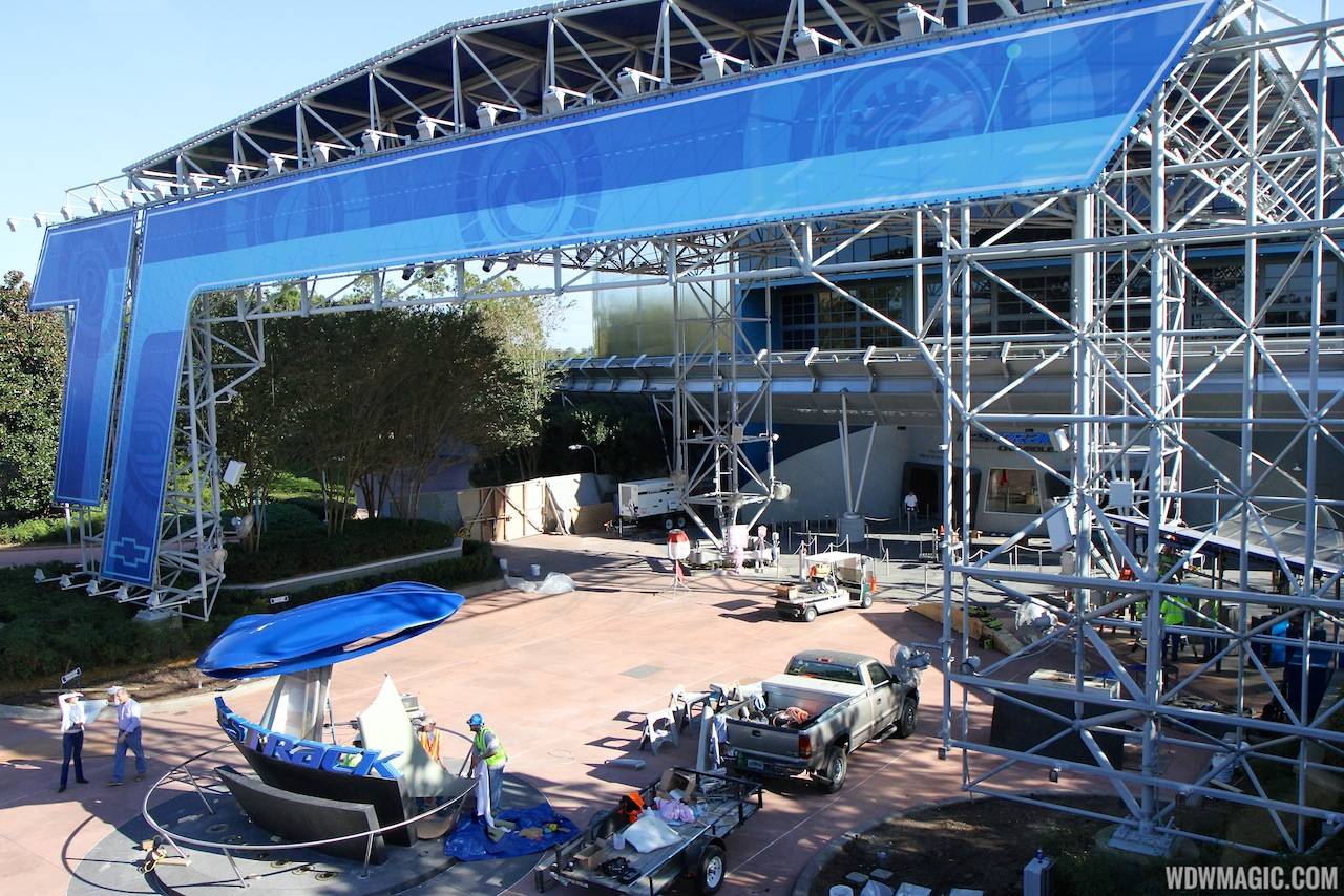 Test Track refurbishment pre-opening exterior