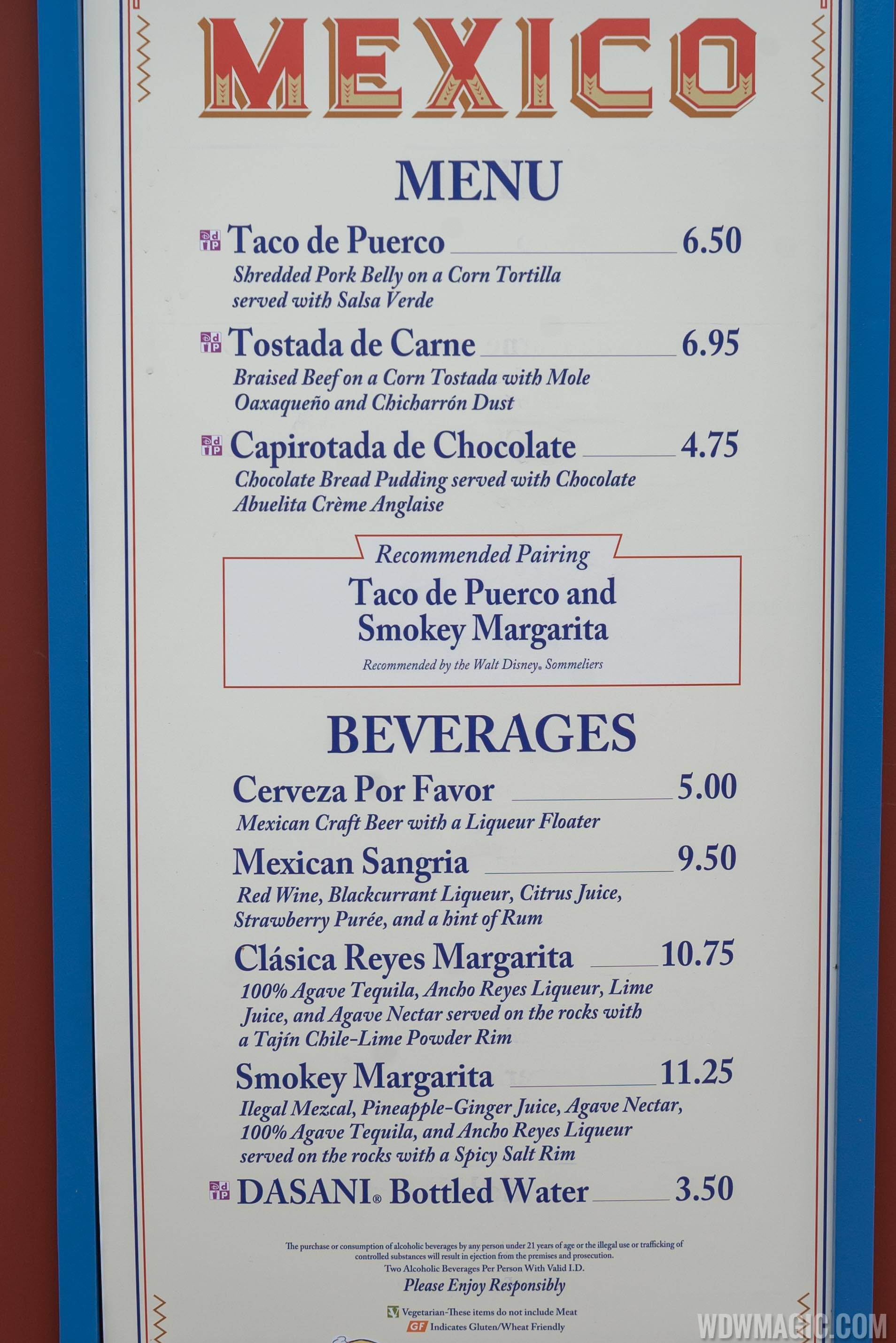2019 Epcot Food and Wine Festival Marketplace kiosks, menus and pricing